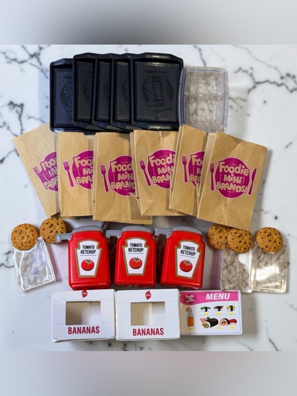 ZURU | Foodie Mini Brands Accessories Bundle | Ketchup Cookies Trays | Mini Lot